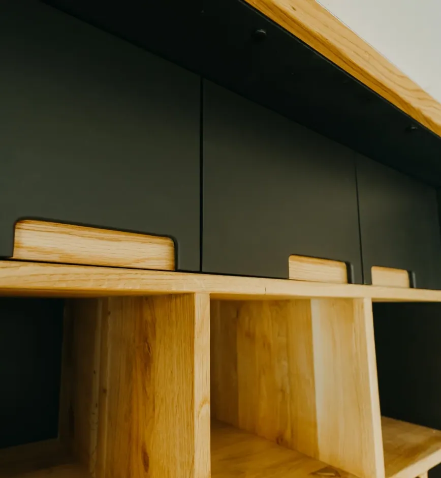 Detail of bespoke cabinetry